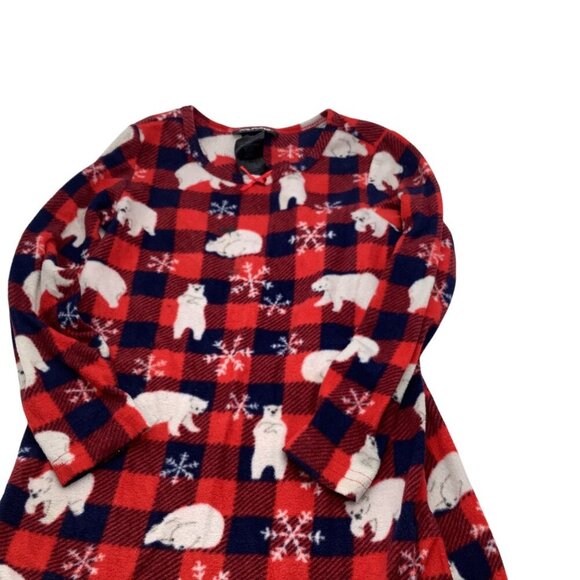 Joe Boxer Christmas Polar Bear Toddler Girls 5T Winter Nightgown Sleepwear Plaid - Picture 6 of 8
